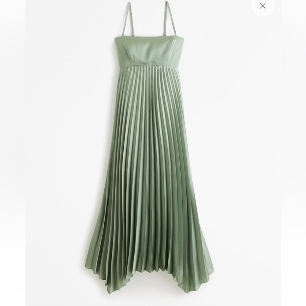 The A&F Giselle Clasp-Back Pleated Midi Dress